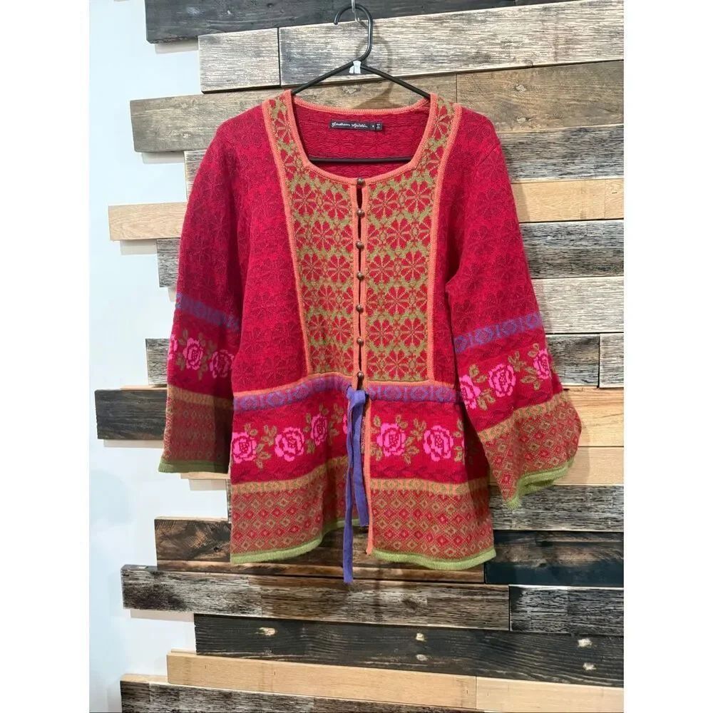 Gudrun Sjoden colorful cardigan size medium